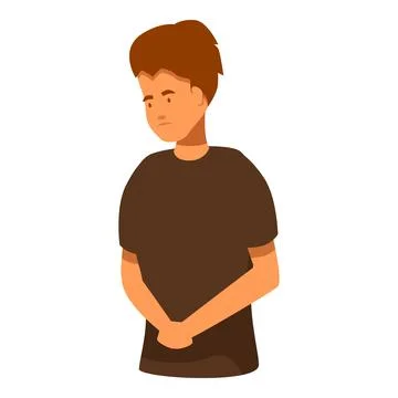 Young man looking down feeling ashamed and guilty Stock Illustration