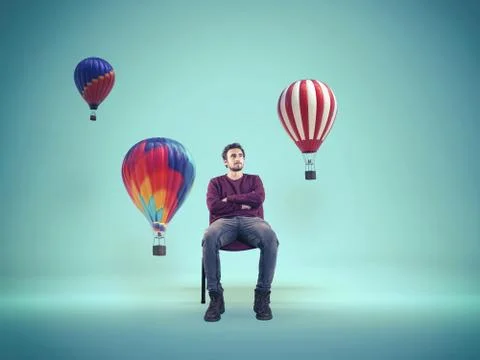 Young man looking Stock Illustration