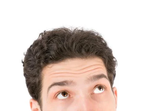 Young man looking up 库存照片