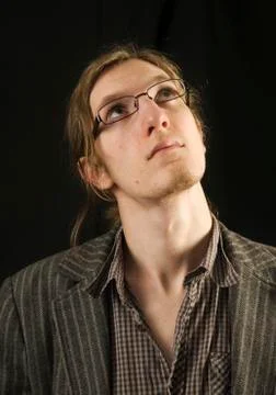 Young man looking up Stock Photos