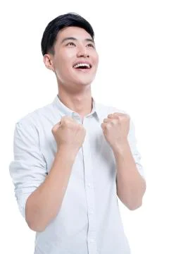 Young man looking up Stock Photos