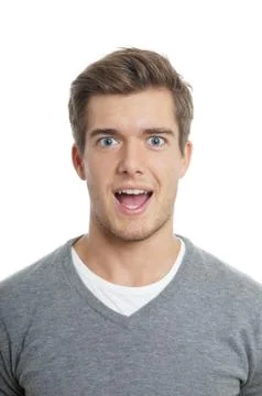 Young man looking surprised Stock Photos