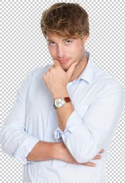 Young man looking thinking Stock Photos