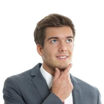 Young man looking upwards Foto stock