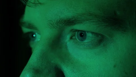 Young Man Looking in Virtual Reality Programmer Hacker Stock Footage 108182016