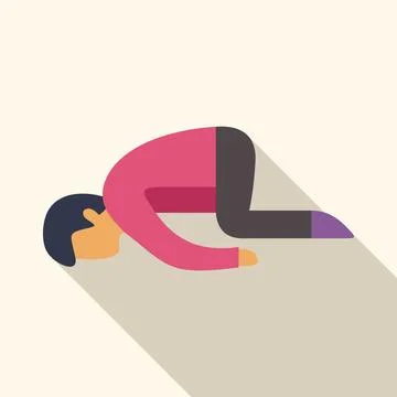 Young man lying face down, expressing sadness and exhaustion Illustrazione stock