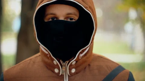 Young man in mask Stock Footage 68747557