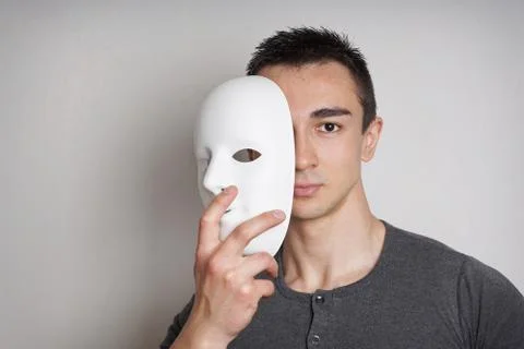 Young man with mask Stock Photos