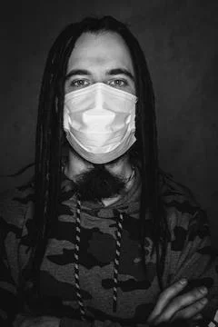 Young man in mask Stock Photos