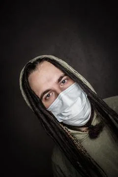 Young man in mask Stock Photos