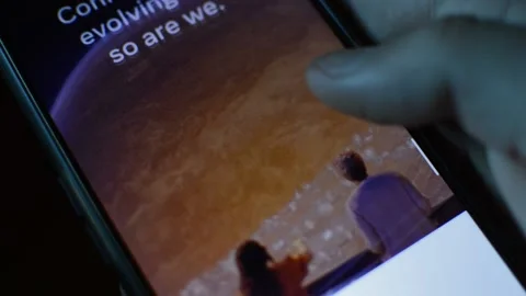 Young man with meta by facebook logo on his phone. cyberspace network Stock Footage 175686365