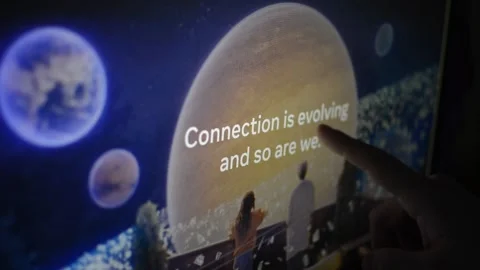 Young man on Metaverse website, Meta for augmented reality Video stock 169837344