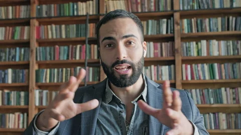 Young Man From The Middle East Explains Something. Stock Footage 140222888