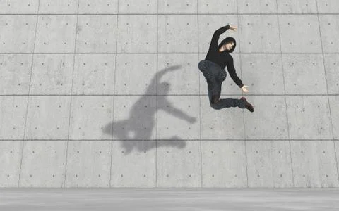 Young man modern dancer 库存插图