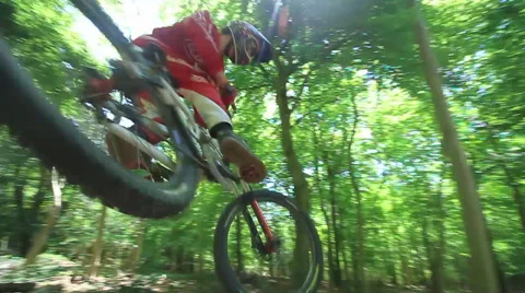 A young man mountain biking. Stock Footage 68036128
