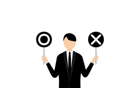 Young man in mourning, correct and wrong Stock Illustration