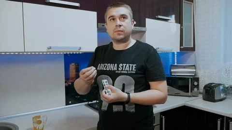 The young man is nervous! Stock Footage 112076733