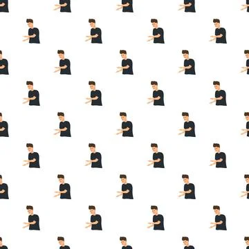 Young man offering or receiving hands pattern Stock Illustration