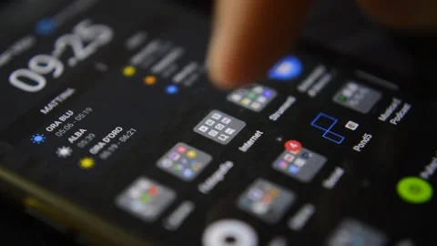 Young man open google internet app on his smartphone. phone google app Stock-Footage 194528184