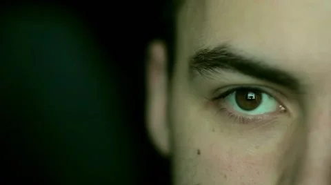 Young man open his eye Stock Footage 49328914