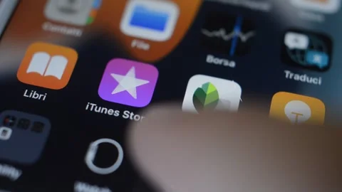 Young man open instagram app on the iphone display. instagram social media. Stock Footage 248686302