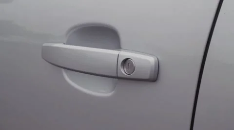 A Young Man Opens The Car And Sit Inside. Car metallic colors. Stock Footage 54336007