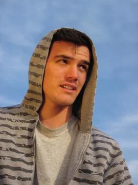Young man outdoor posing Stock Photos