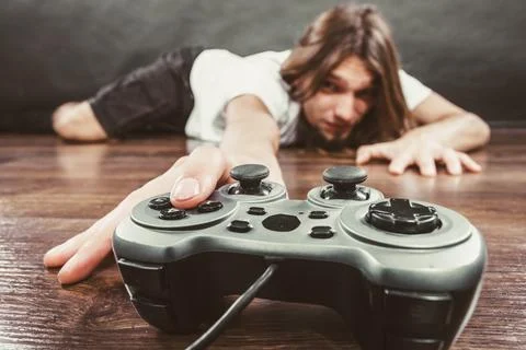 Young man with pad Stock Photos