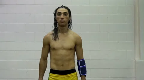 Young man panting Stock Footage 22664707