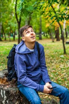 Young Man in the Park Foto stock