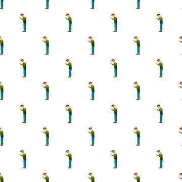Young man pattern addicted to smartphone social media Stock Illustration