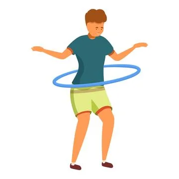 Young man performing hula hoop exercise for fitness and recreation Stock Illustration