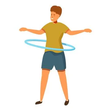 Young man performing hula hoop exercise for fitness and recreation Stock Illustration