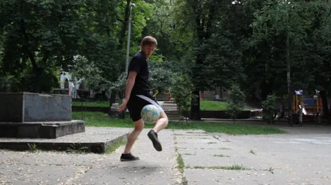 Young Man Performing Soccer Tricks Stock Footage 51344462