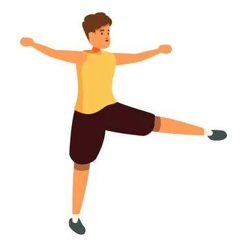 Young man performing stretching exercise for legs and arms Stock Illustration