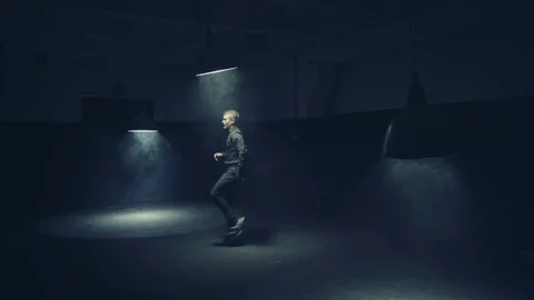 Young man performs in hip-hop dance Stock Footage 102721962
