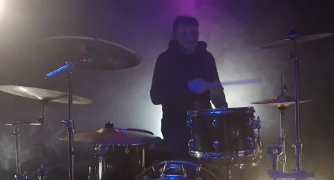 Young man playing drums Video stock 153918549