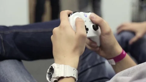 Young Man Playing on a Games Console Stock Footage 69126250