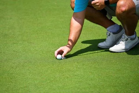 Young Man Playing Golf Foto stock