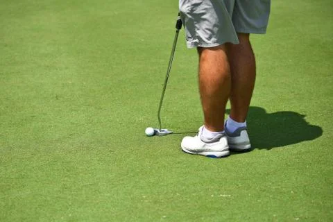 Young Man Playing Golf Stock Photos