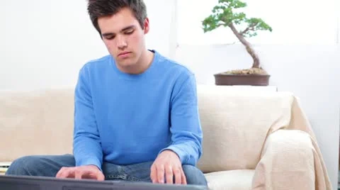 Young Man Playing Keyboard Stock Footage 22333375