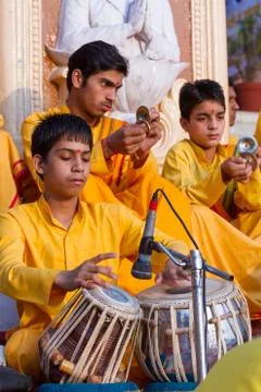Young Man Playing Tabla Stock Photos