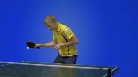 Young Man Playing Table Tennis Stock Footage 70046624