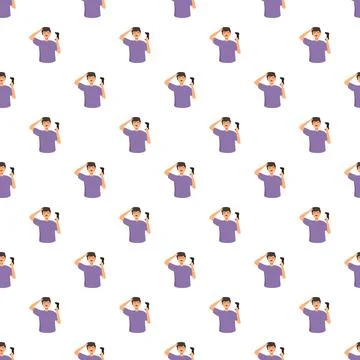 Young man playing video games pattern background Stock Illustration