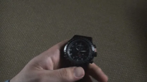 Young Man Playing With A Watch Point Of View Video stock 36793164