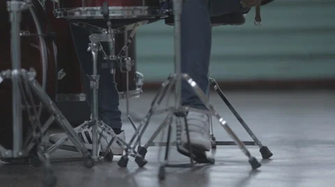 A young man plays the drums closeup Stock Footage 57693689