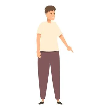 Young man pointing aside presenting something important Stock Illustration