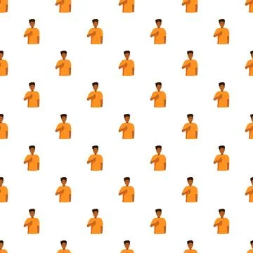 Young man pointing hand at chest pattern Stock Illustration