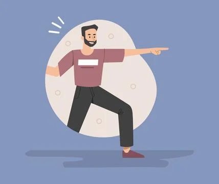Young man pointing Stock Illustration