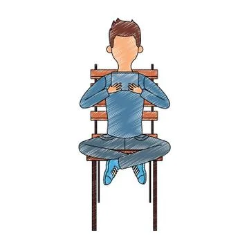 Young man with portable videogame scribble faceless 스톡 일러스트